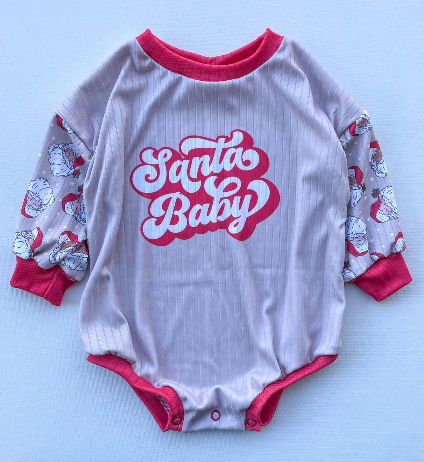 OOAK 9-12m Oversized Romper with Snaps